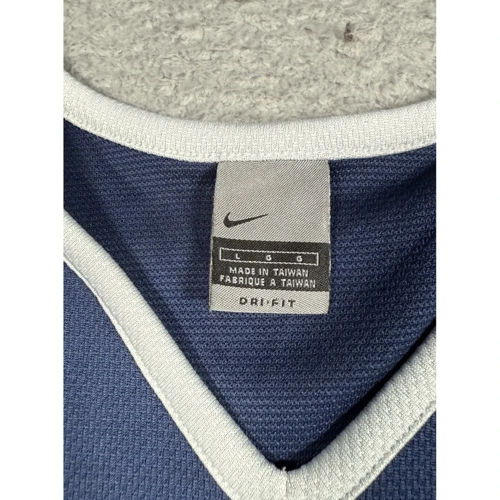 Vintage Y2K Nike Basketball Jersey Mens Large Blue‎ Swoosh Sleeveless Tank Top - Picture 2 of 8
